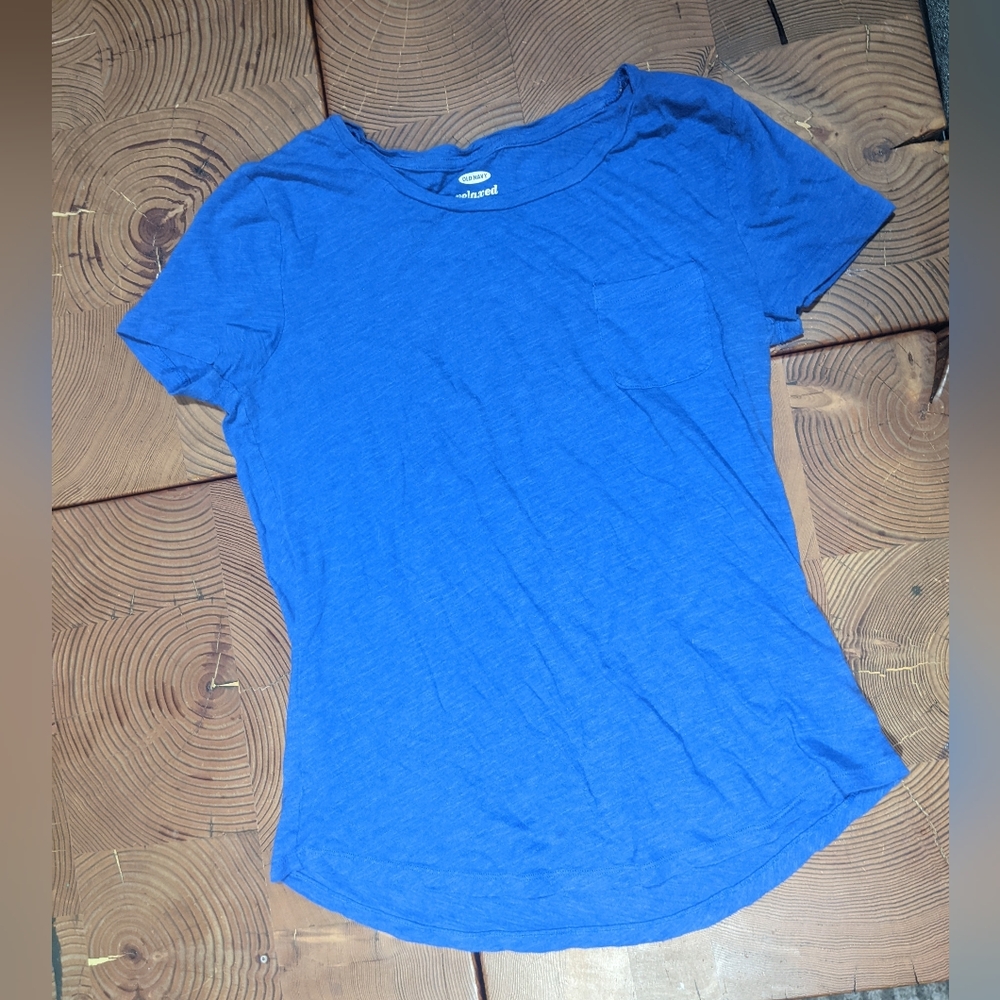 Old Navy - Relaxed Crewneck SS Pocket Tee | Small | All Your Cobalt Blue